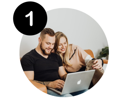 couple with computer